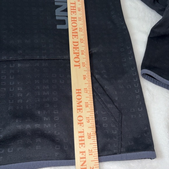 UNDER ARMOUR ―Boys Youth Large LOOSE Black/Gray/Blue Graphic Hoodie Sweatshirt - Picture 10 of 11